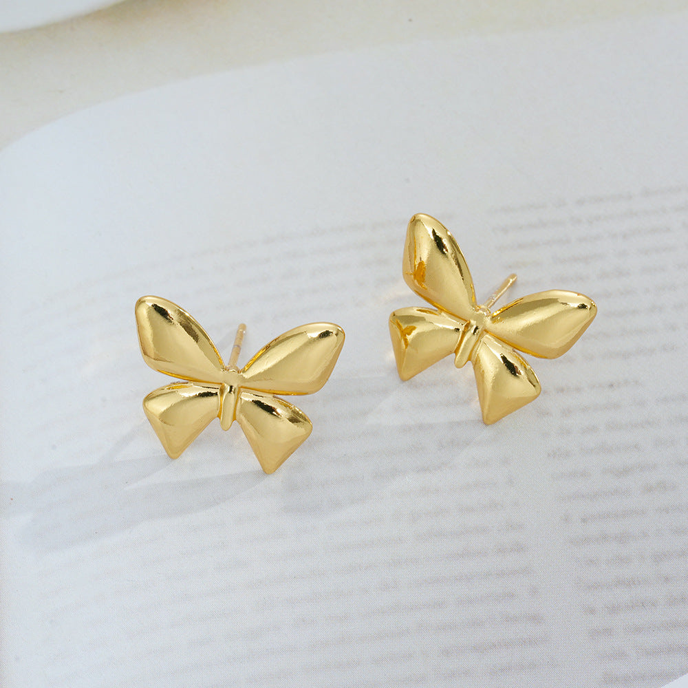 Wholesale Chic Flower and Butterfly Design Titanium Steel Earrings Fashion Jewelry Accessory for Party Wear