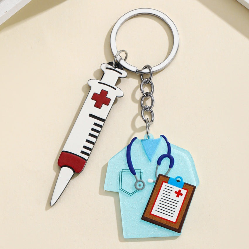 Wholesale  Acrylic Nurses Suit Needle Keychain