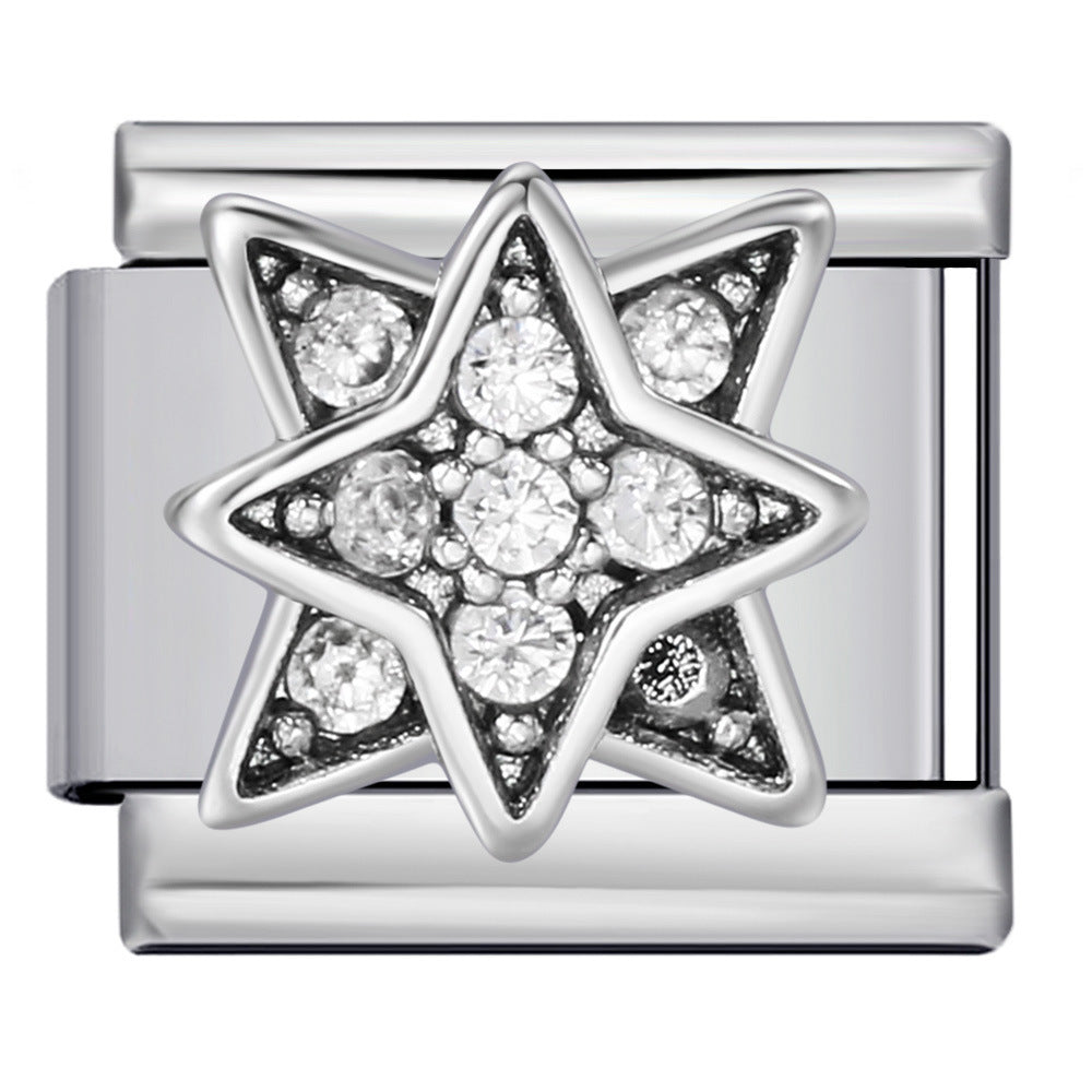 Wholesale Italian Charm Bracelet 9mm DIY Splicing Creative Pattern Series Stainless Steel Composable Bracelet