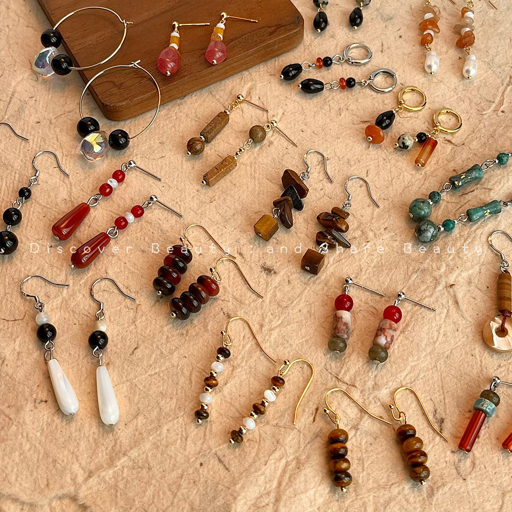 Wholesale  ethnic style natural stone beaded earrings