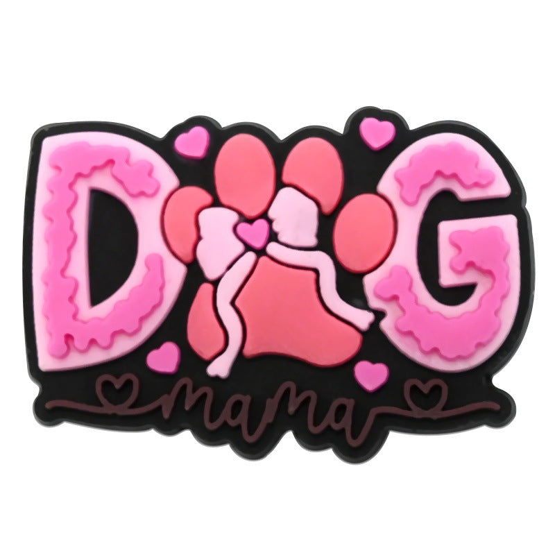 Wholesale  Random 100pcs Creative Cute dog-themed   PVC Soft Rubber Shoe Buckle Decoration