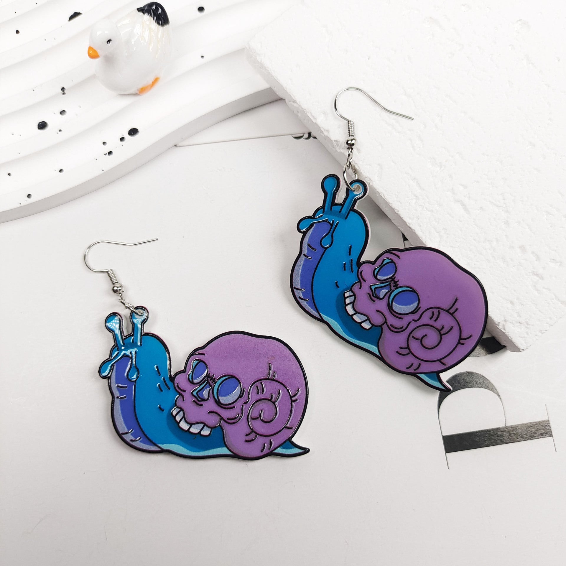 Wholesale Halloween Dark Skull Purple Earrings Acrylic Earrings ACC-ES-Jiay005