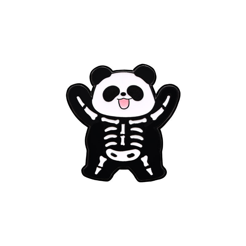 Wholesale  Panda Cartoon Brooch Drip Oil Alloy Badge With Pumpkin Witch Vampire Skull Fashion Accessory For Party Gift Boutique Resale