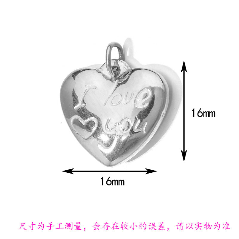 Wholesale Stainless Steel Color-Preserving DIY Heart  Charms