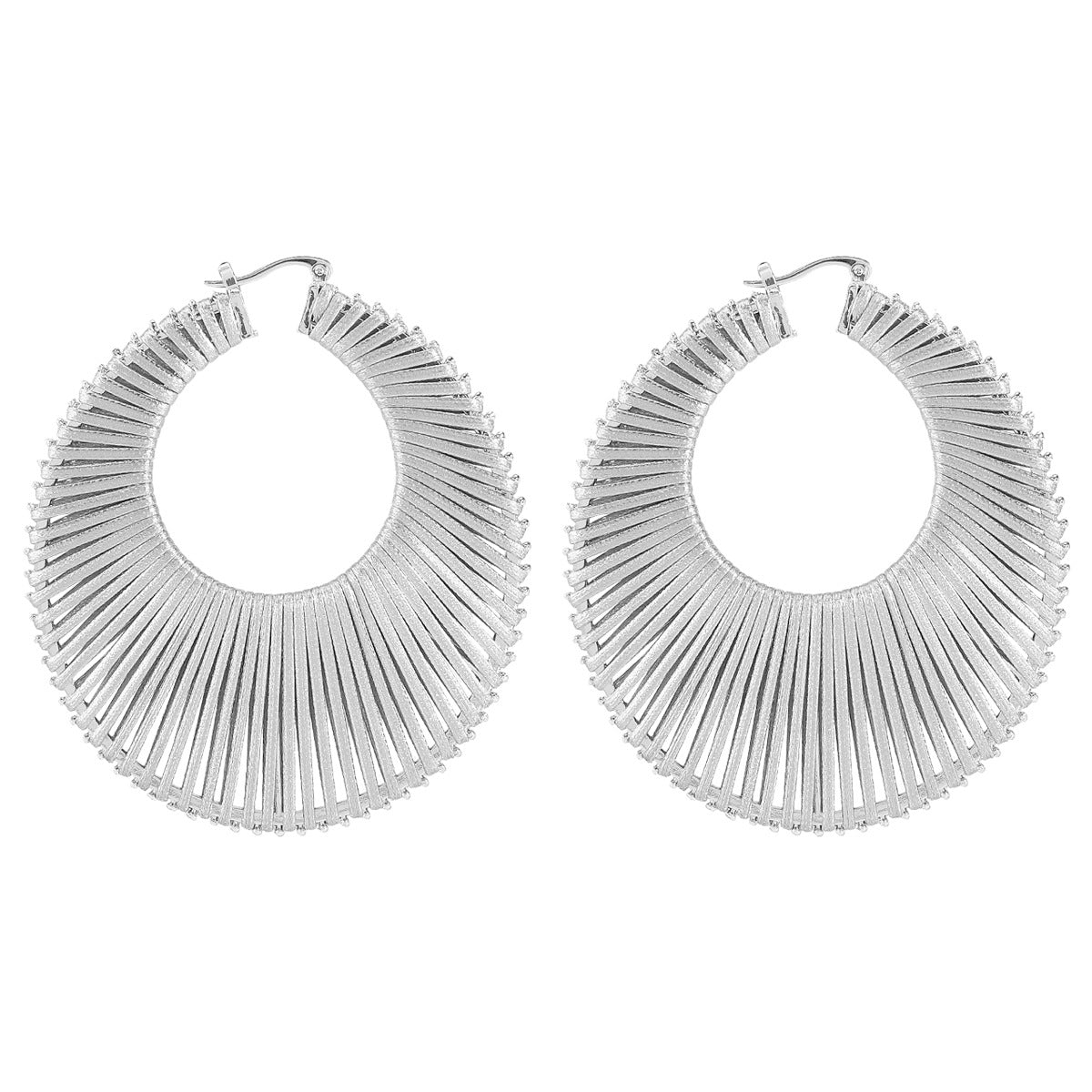 Wholesale Retro personality metal winding braided earrings temperament geometric earrings