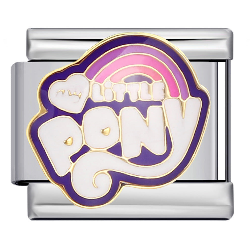 Wholesale Italian Modular Classic Cartoon Puppy Stainless Steel DIY Bracelet Bracelet