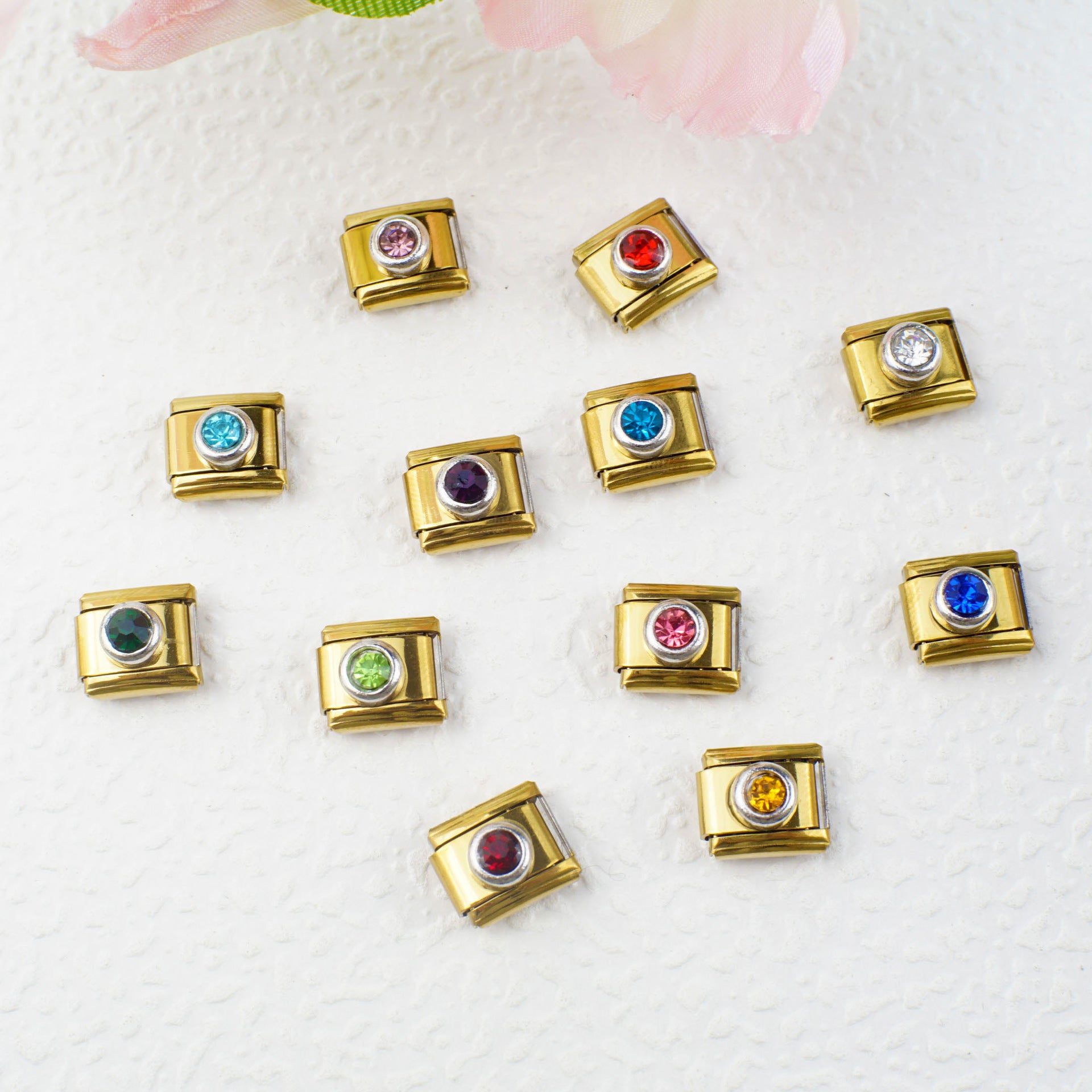 Braccialetto fai da te della serie di pietre portafortuna italiane all'ingrosso da 5 pezzi