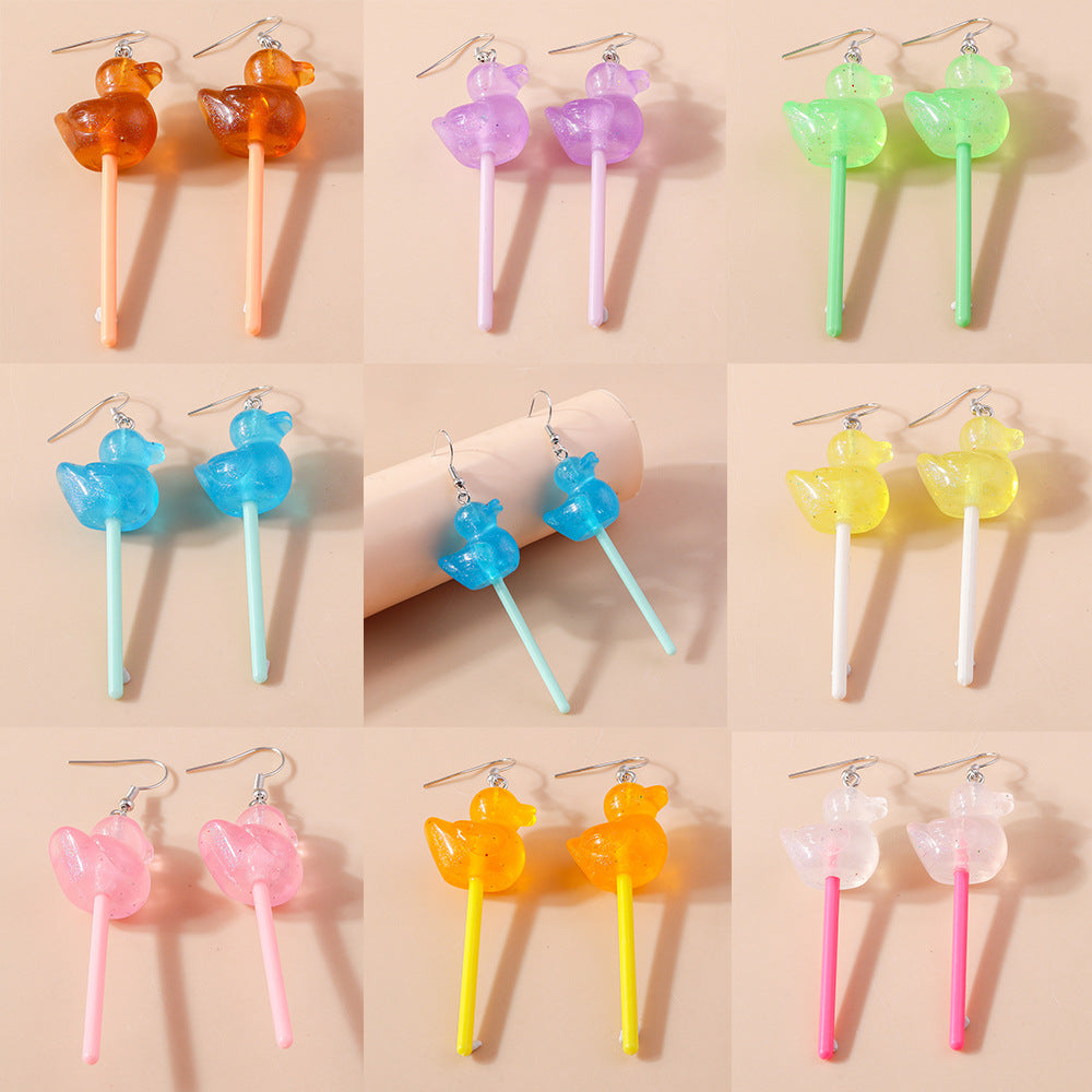 Wholesale Fashion Dinosaur Duck Candy Earrings