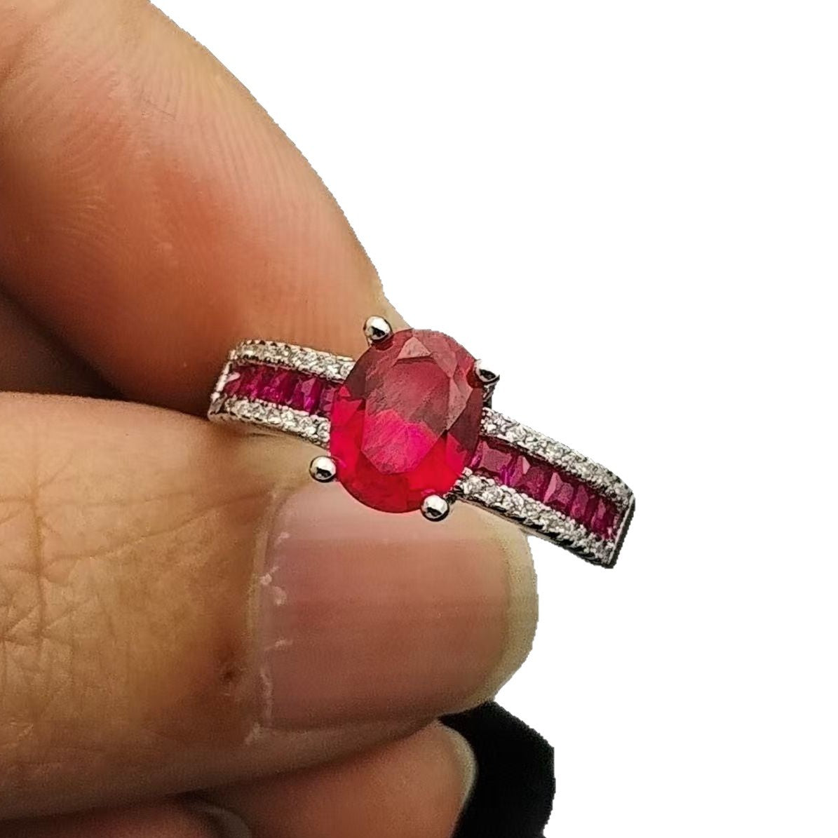 Wholesale Adjustable Oval Ruby Ring