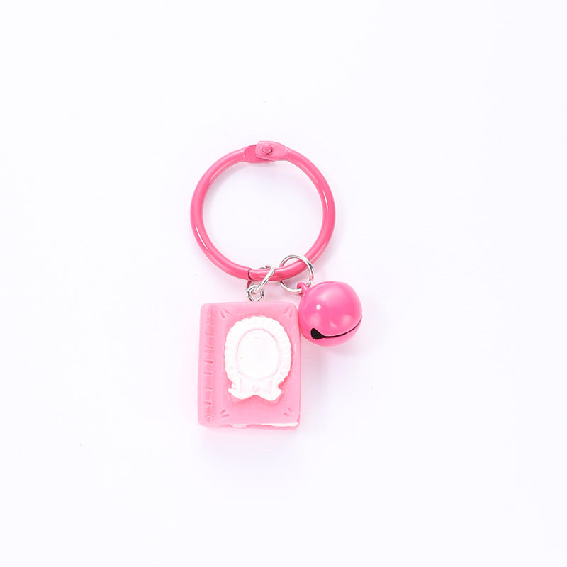 Wholesale Book Bell Keychain Cute Cartoon Hanger Resin Accessories ACC-KC-HuiMei002