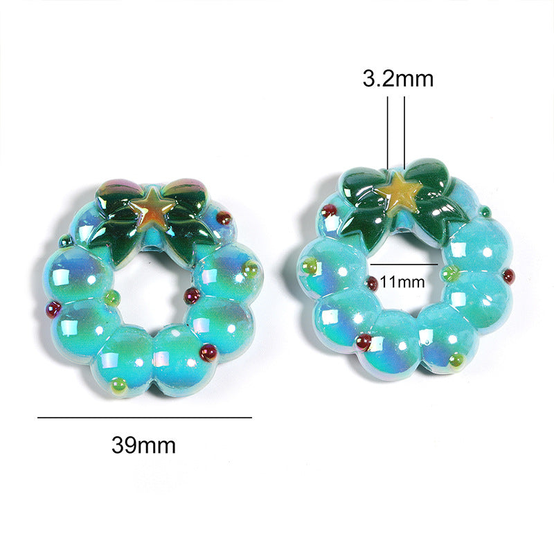 Wholesale 30pcs/pack Christmas five-pointed star bow Acrylic Beads DIY Bead Accessories