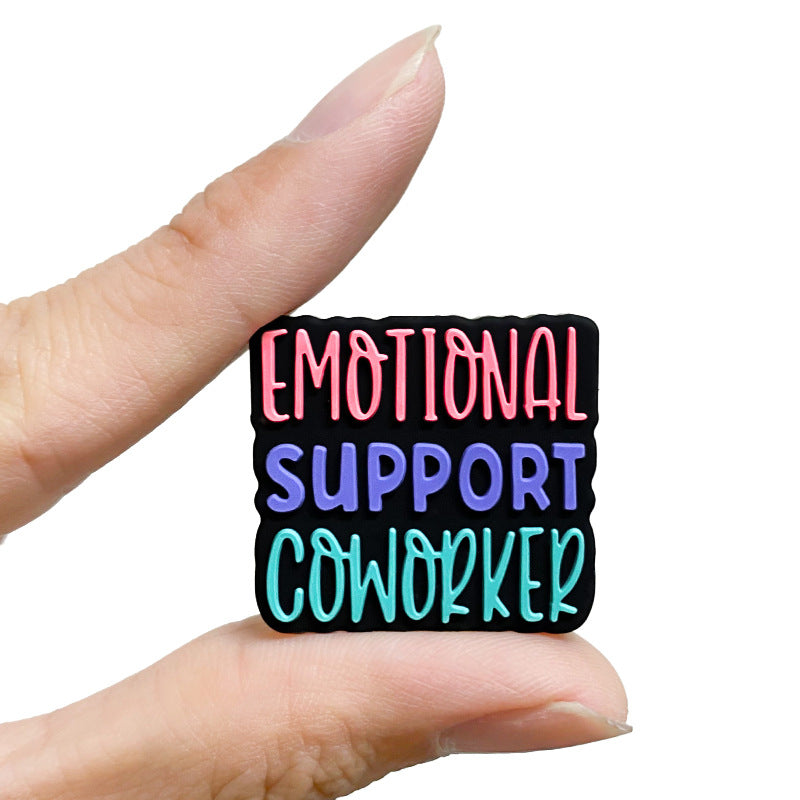 Wholesale 10pcs Silicone Beads English Cartoon Focus Beads Teething Chain Beads ACC-BDS-WDX207