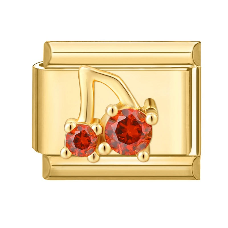 Wholesale Italian Charm Bracelet 9mm DIY Gold Bottom  Creative Stainless Steel Composable Bracelet