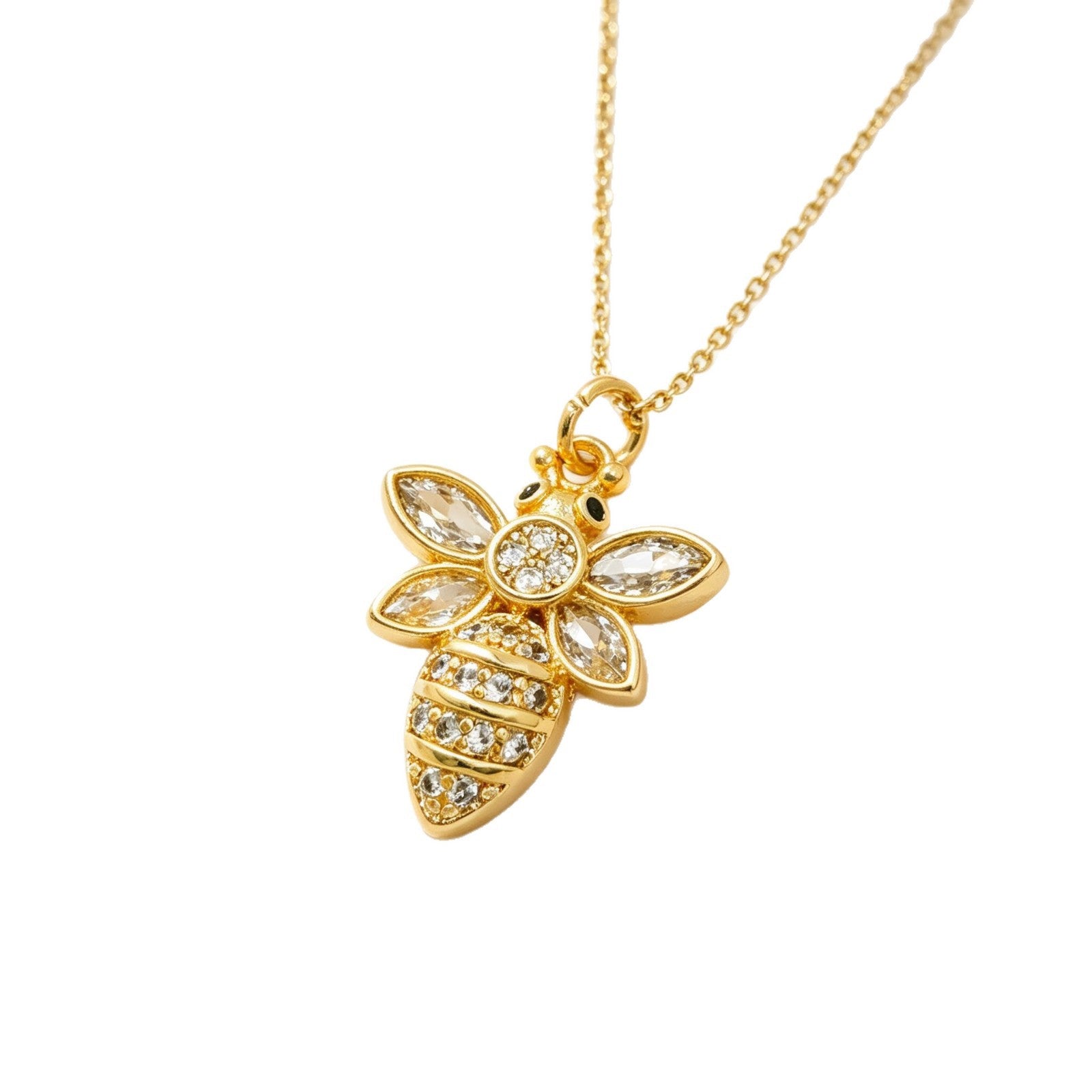 Wholesale Trendy Bee Butterfly Necklace Copper Electroplated Layering Jewelry Gift for Women