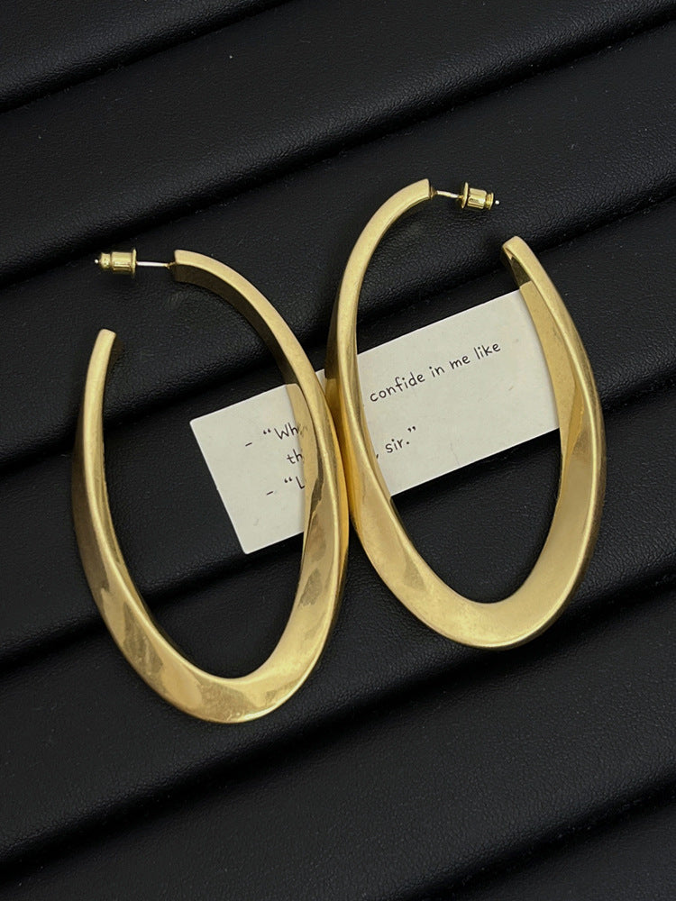 Wholesale Vintage Exaggerated Geometric Oval Large Circle Earrings Statemente Earrings ACC-ES-SZL001