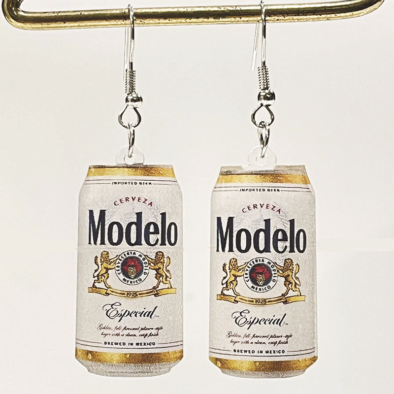 Wholesale 2 Pairs/pack Party Beer Can Fun Acrylic Earrings ACC-ES-HY074