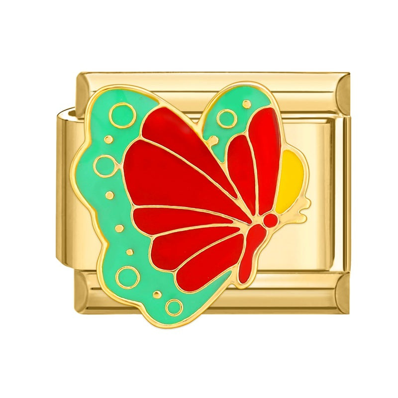 Wholesale Italian Charm Bracelet 9mm DIY Splicing Removable Stainless Steel Gold Bottom Light Luxury Composable Bracelet