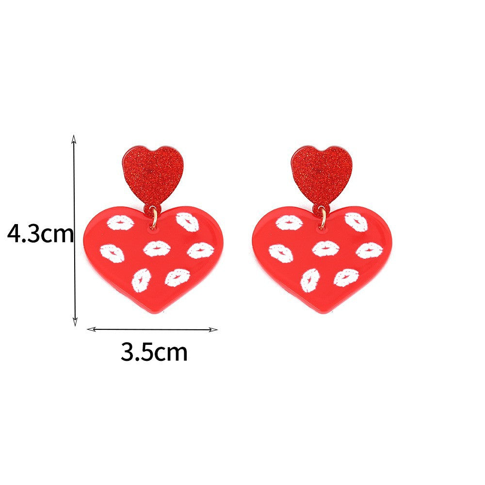 Wholesale Acrylic Valentine's Day Heart Earrings