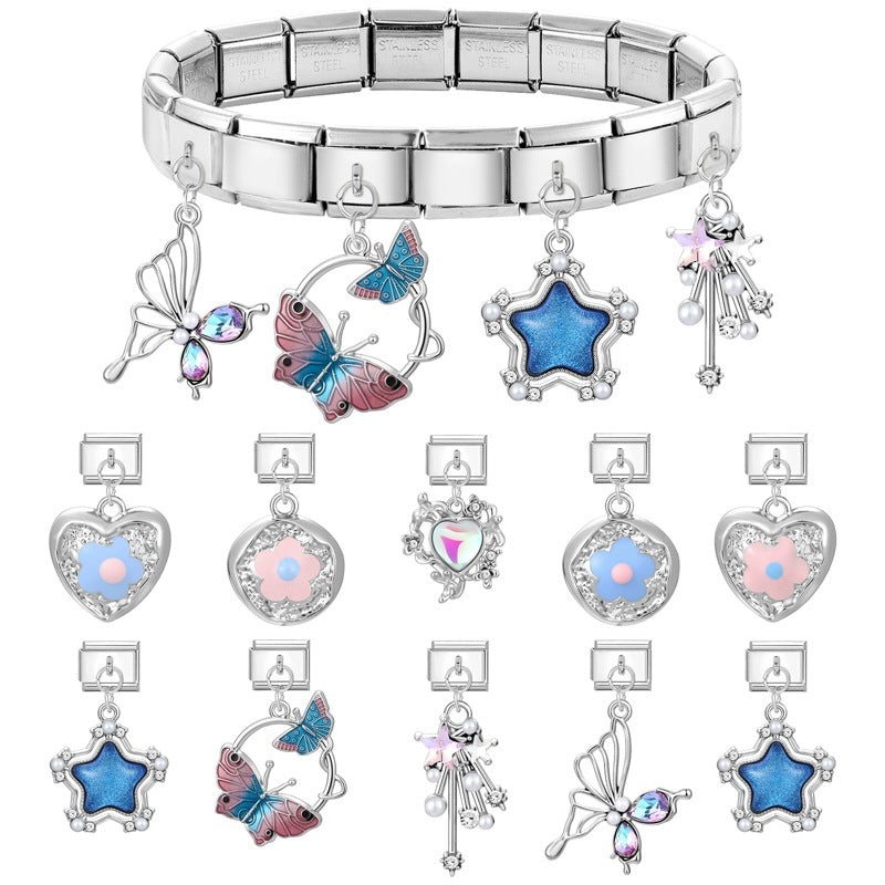 Wholesale  Italian Charm Bracelet 9mm DIY Creative Exquisite  Stainless Steel Composable Bracelet