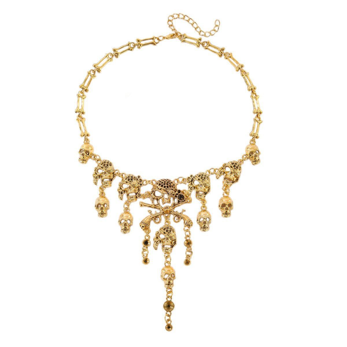 Wholesale Boutique Resale  Skull Tassel Necklace &  Earring Set - Zinc Alloy Jewelry Accessory