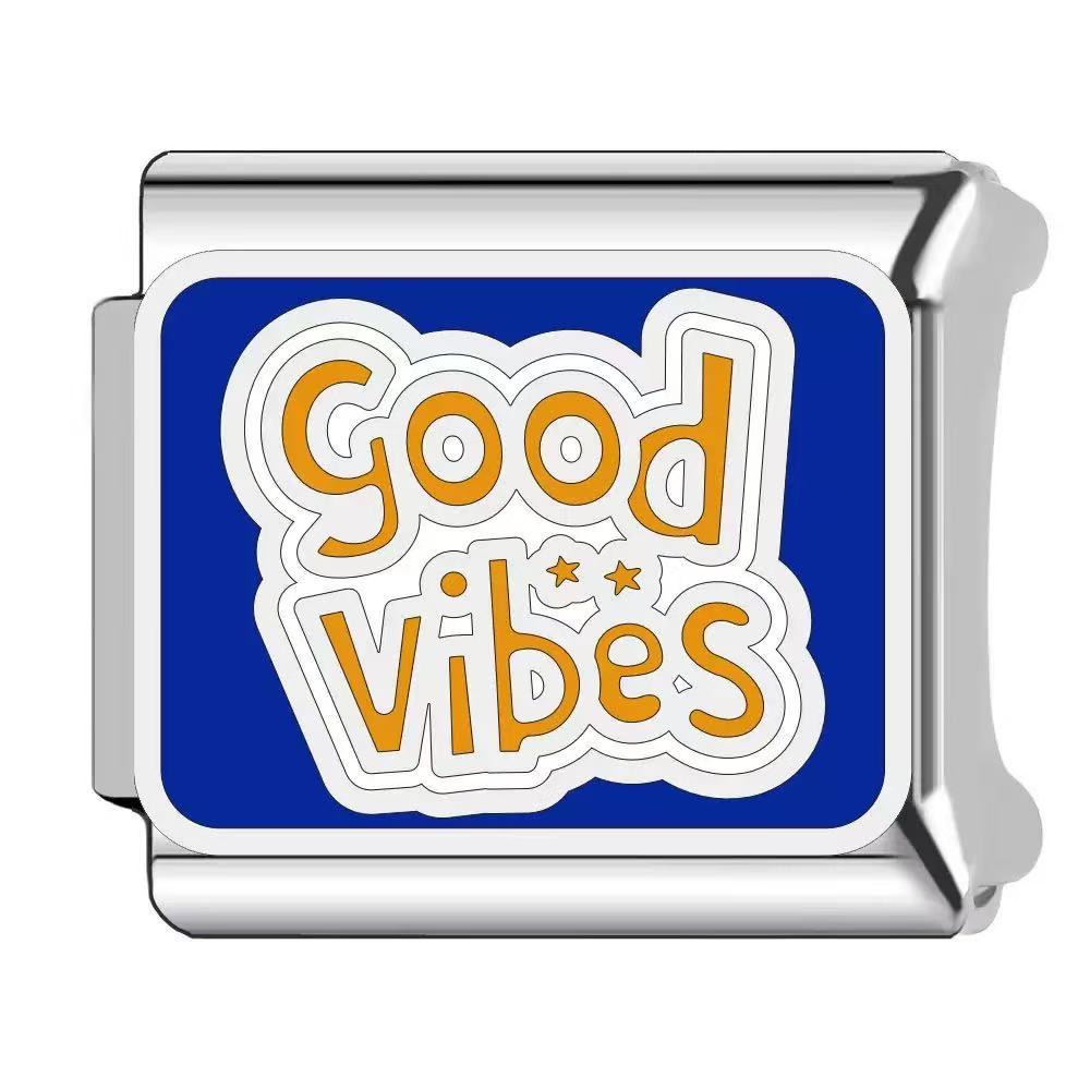 Wholesale  Italian Charm Bracelet 9mm DIY dripping paint Creative Stainless Steel Composable Bracelet