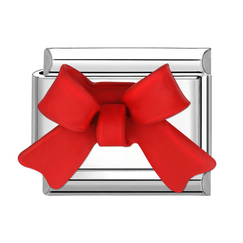 Wholesale Italian Charm Bracelet 9mm DIY Splicing Bow Stainless Steel Composable Bracelet