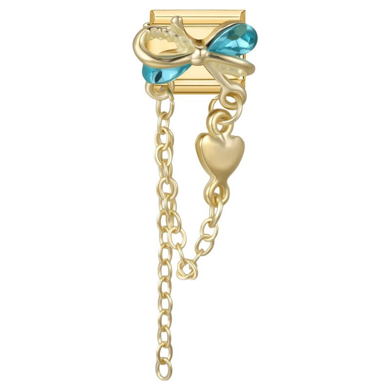 Wholesale Gold Bow Heart Tassel Pendant Set DIY Bracelet Jewelry Accessories Stylish Craft Supplies For Party And Boutique Resale