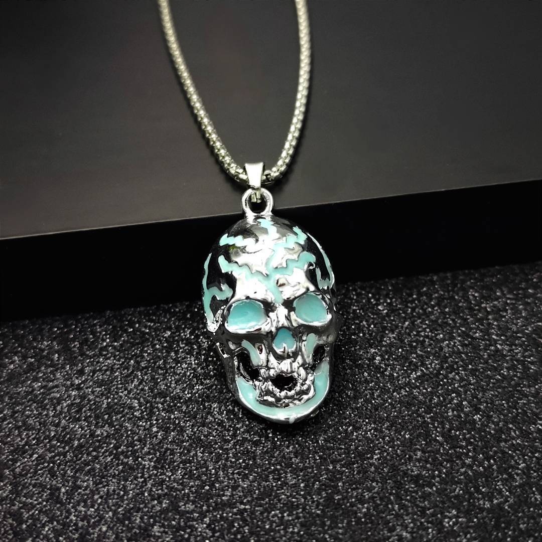 Wholesale  Halloween Long Luminous Necklace  Skull  Necklace