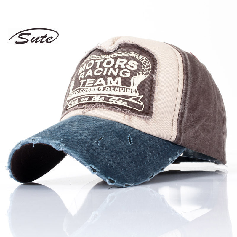 Wholesale Black Washed Cotton Patchwork Baseball Cap Outdoor Sunshade Fashion Accessory