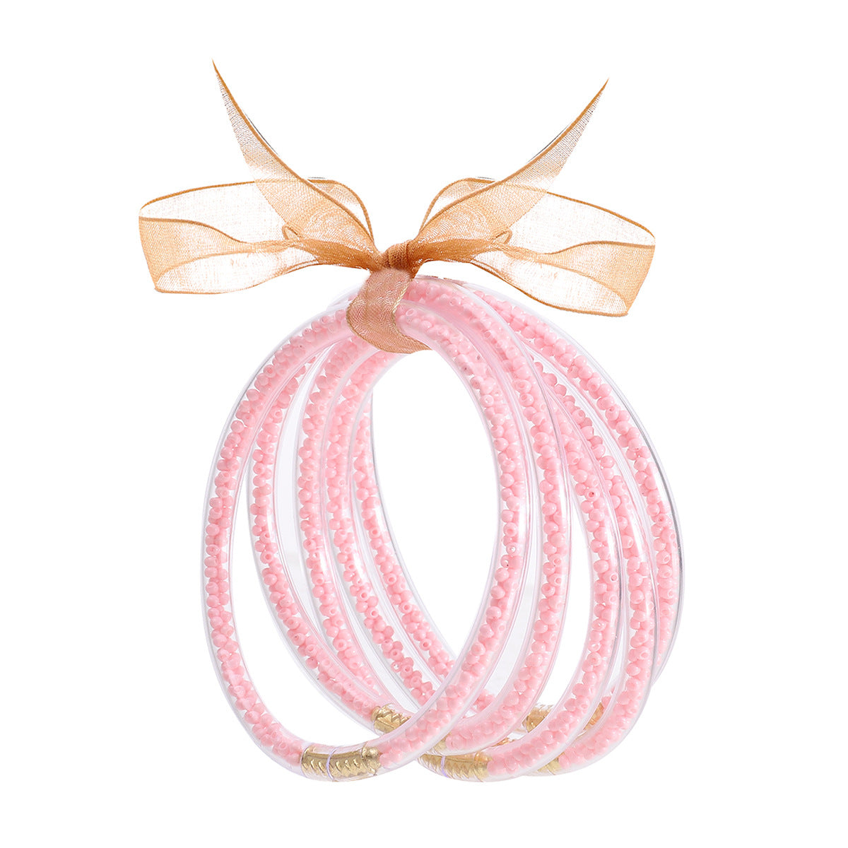 Wholesale Rice Beads Colorful Ribbon Plastic Silicone Tube Bracelet Jelly Bangles Beaded Bracelets ACC-BT-YTian005