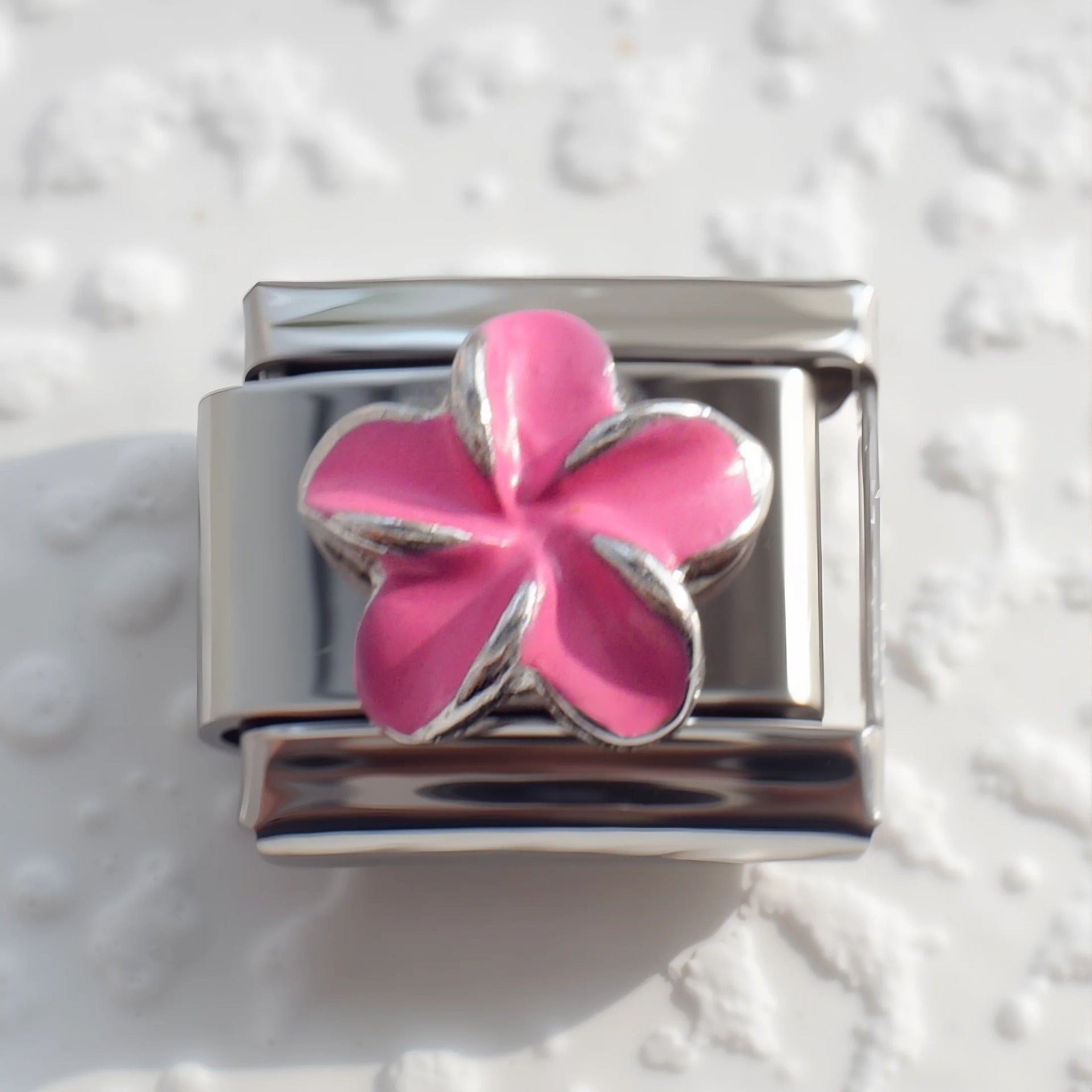 Wholesale 5pcs Italian Charm Bracelet 9mm DIY Splicing Flower Stainless Steel Composable Bracelet