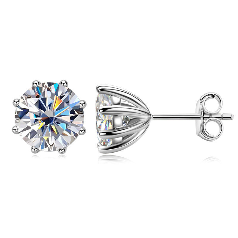 Wholesale  moissanite classic six-claw luxury earrings
