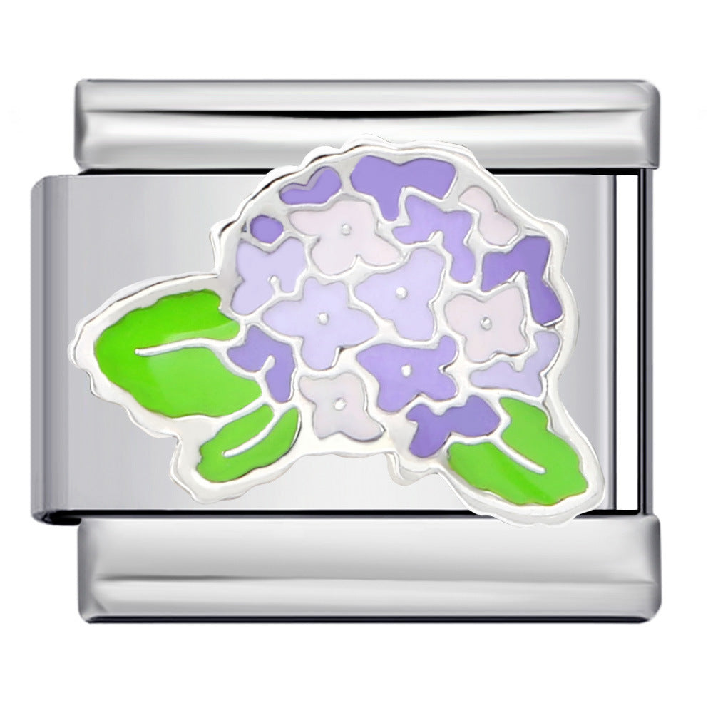 Wholesale Italian Charm Bracelet 9mm DIY Splicing Removable Purple Element Stainless Steel Composable Bracelet