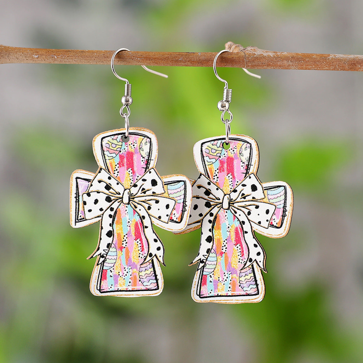 Wholesale Easter Bow Cross Rabbit Hen Pendant Earrings