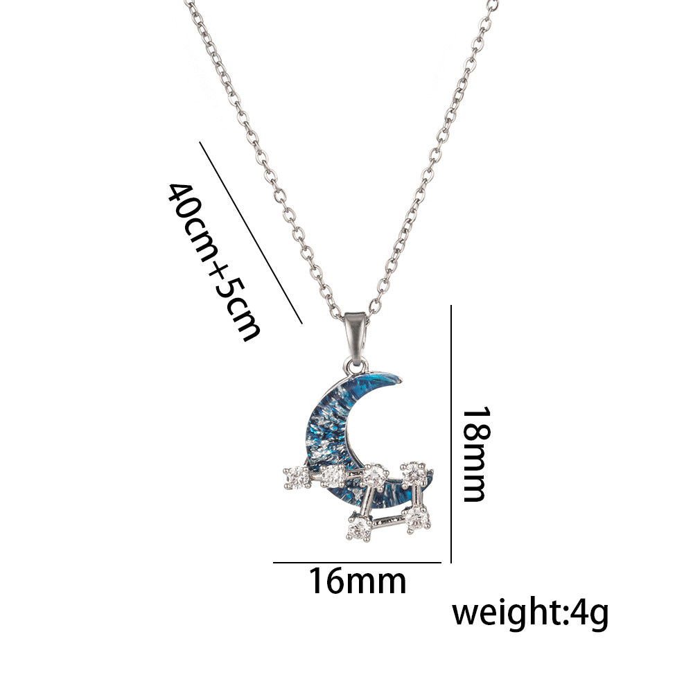 Wholesale Titanium Steel Necklace Planet Starry Sky Necklaces Clavicle Chain ACC-NE-Kucai002