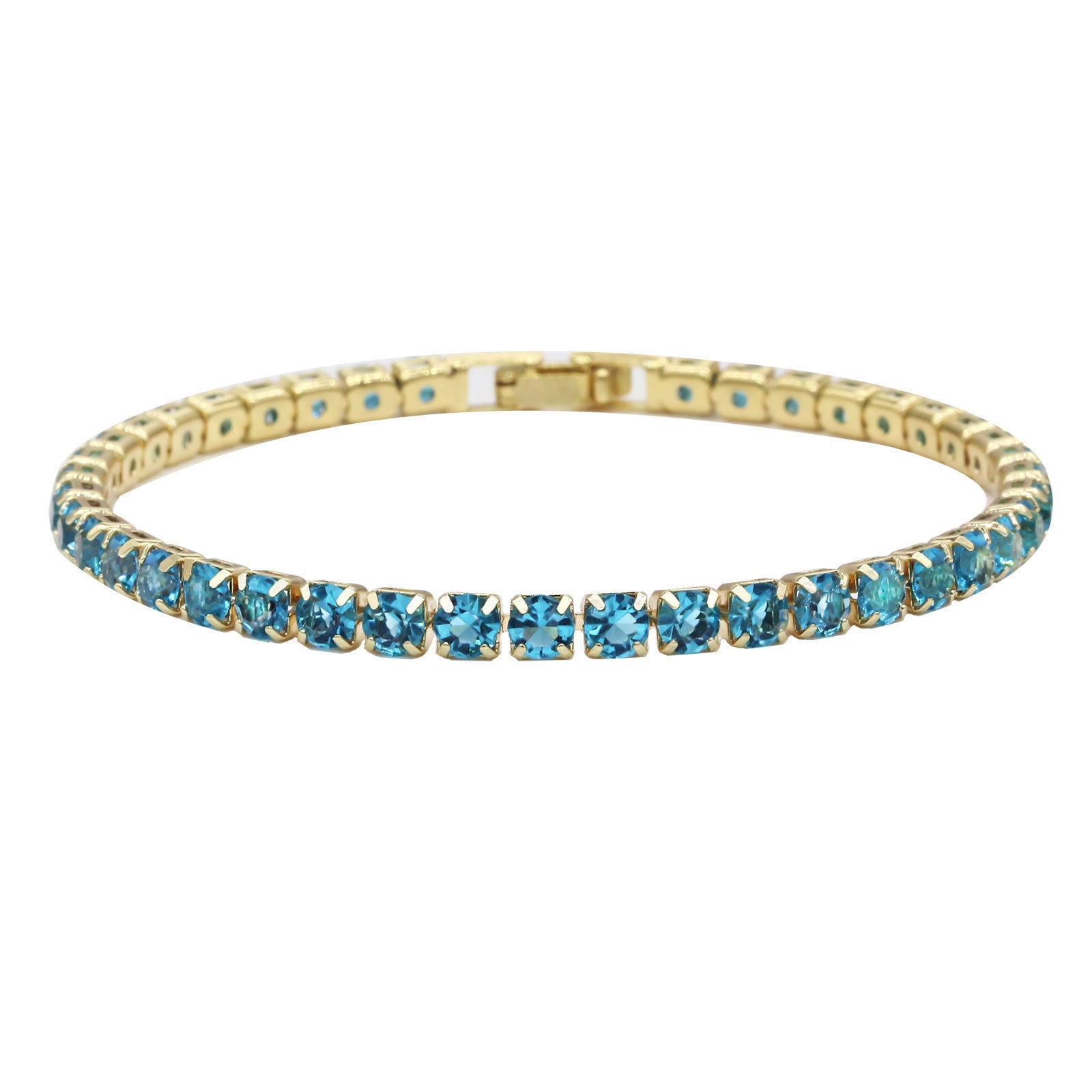 Wholesale Stylish Alloy Tennis Bracelet Geometric Rhinestone Design Platinum White Finish 17Cm Unisex Everyday Jewelry Gift
