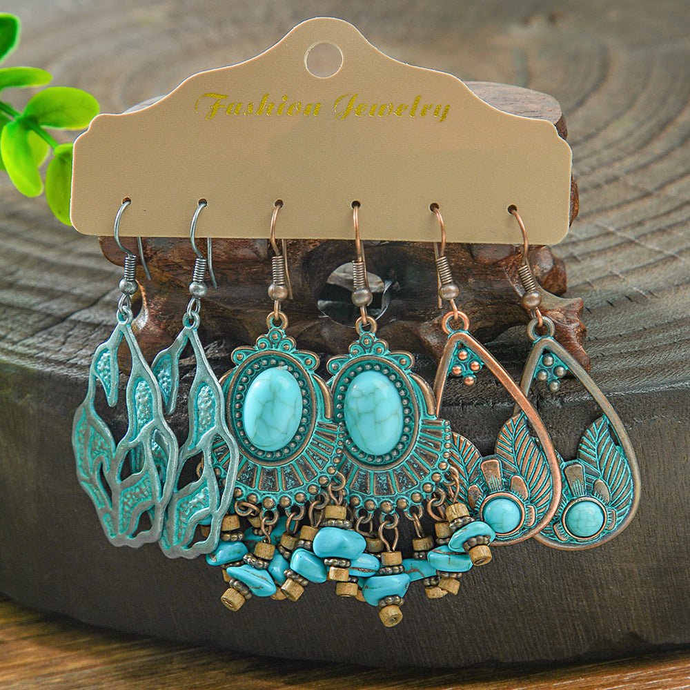 Wholesale Zinc Alloy Bohemian Hollow Tassel Drop Earrings - Fashion Accessory for Everyday Wear