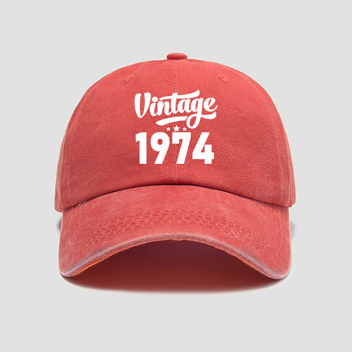 Wholesale Washed Cotton Printing 1974 Old  Retro Baseball Cap