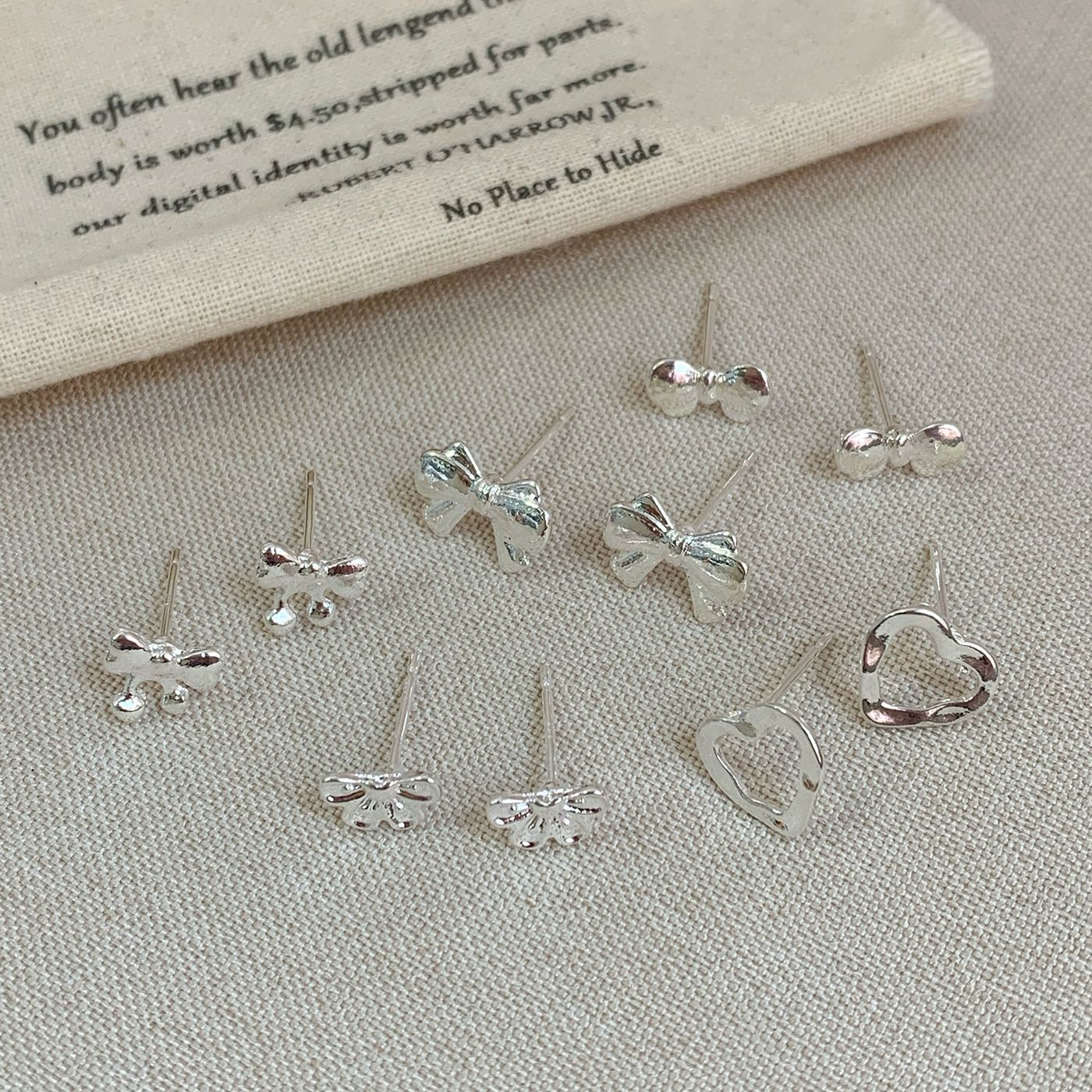 Wholesale Silver zircon butterfly flower star earring set