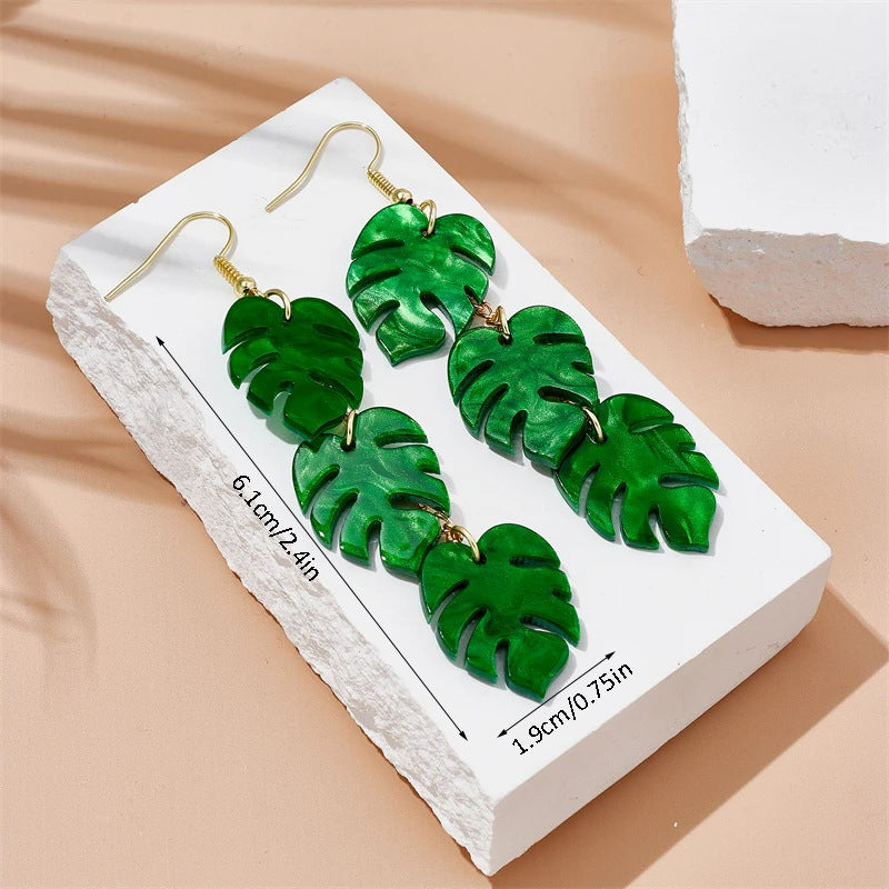 Wholesale Summer Coconut Tree Pineapple Palm Leaf Earrings Acrylic Earrings ACC-ES-Jiay010