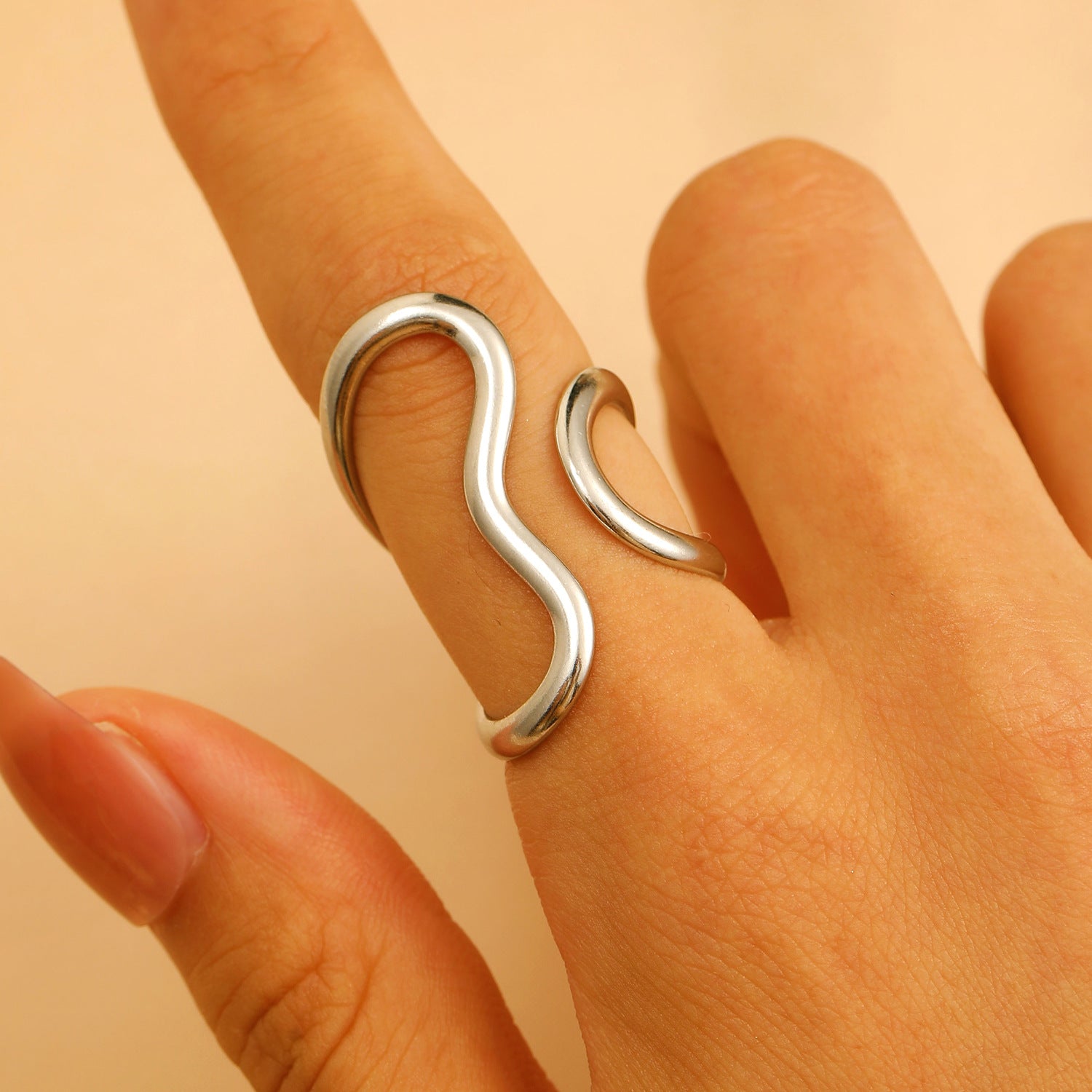Wholesale Water Wave Open Hydraulic Stainless Steel Ring