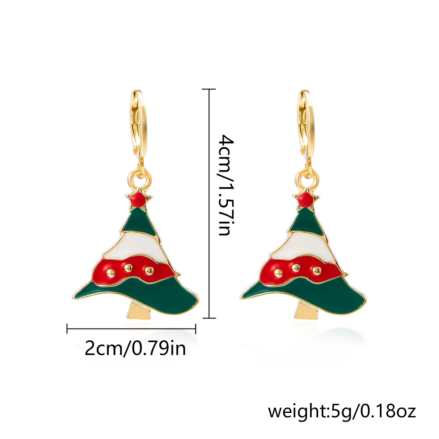 Wholesale Cartoon oil dripping  Christmas tree bell earrings