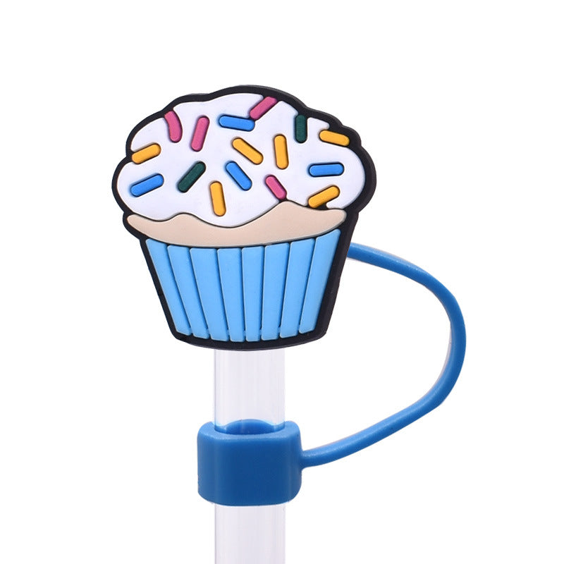 Wholesale Random 100pcs Cute food straw cover Straw Tube Cap