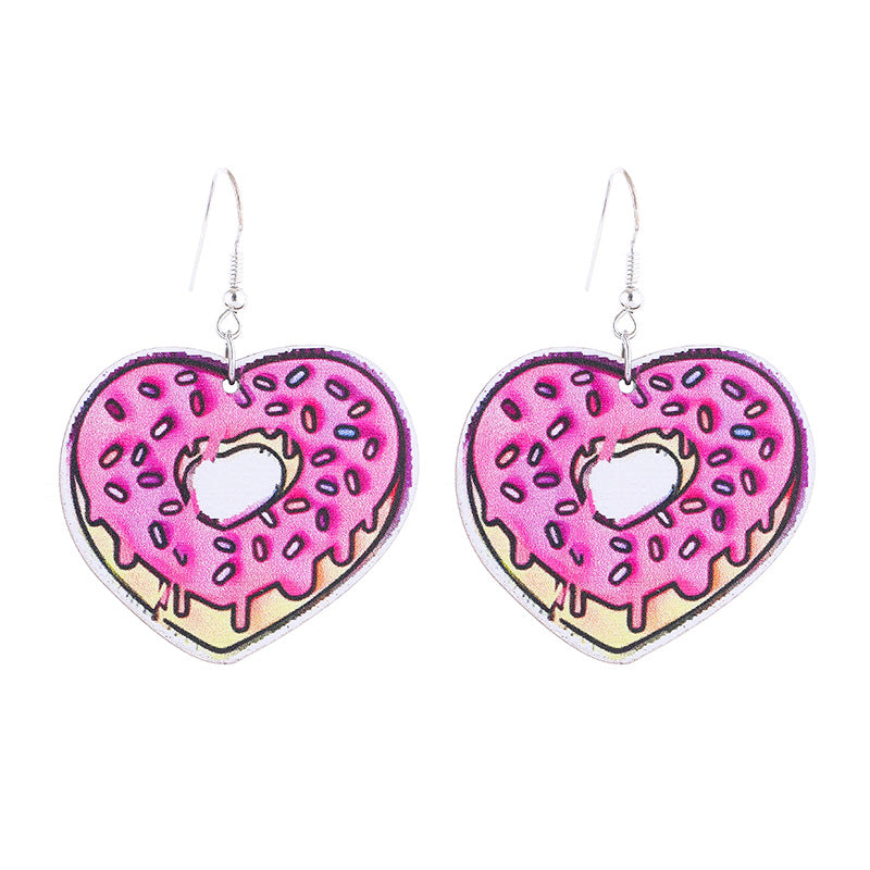 Wholesale  wooden Valentine's Day earrings  lips pink love xoxo letter earrings