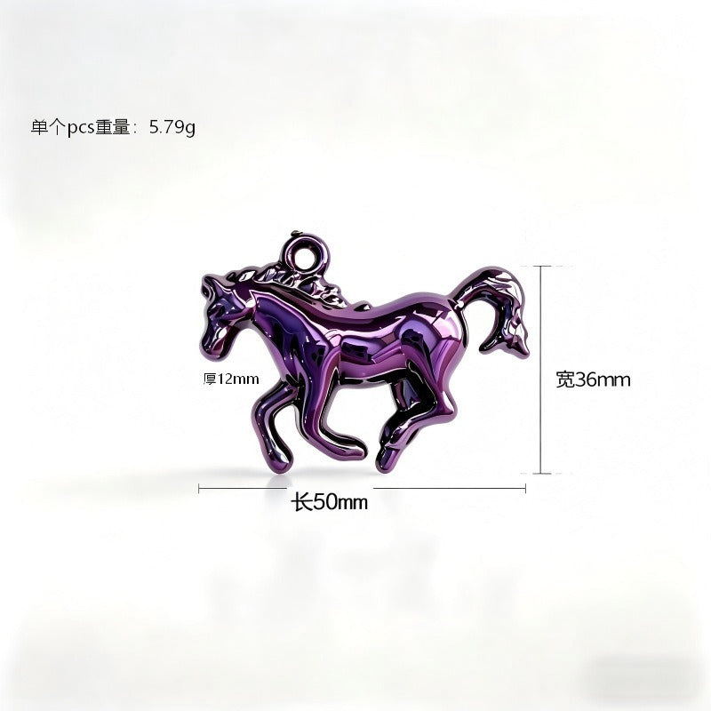 Wholesale Cute Acrylic Horse Keychain Bag Charm Car Key Accessory Gift