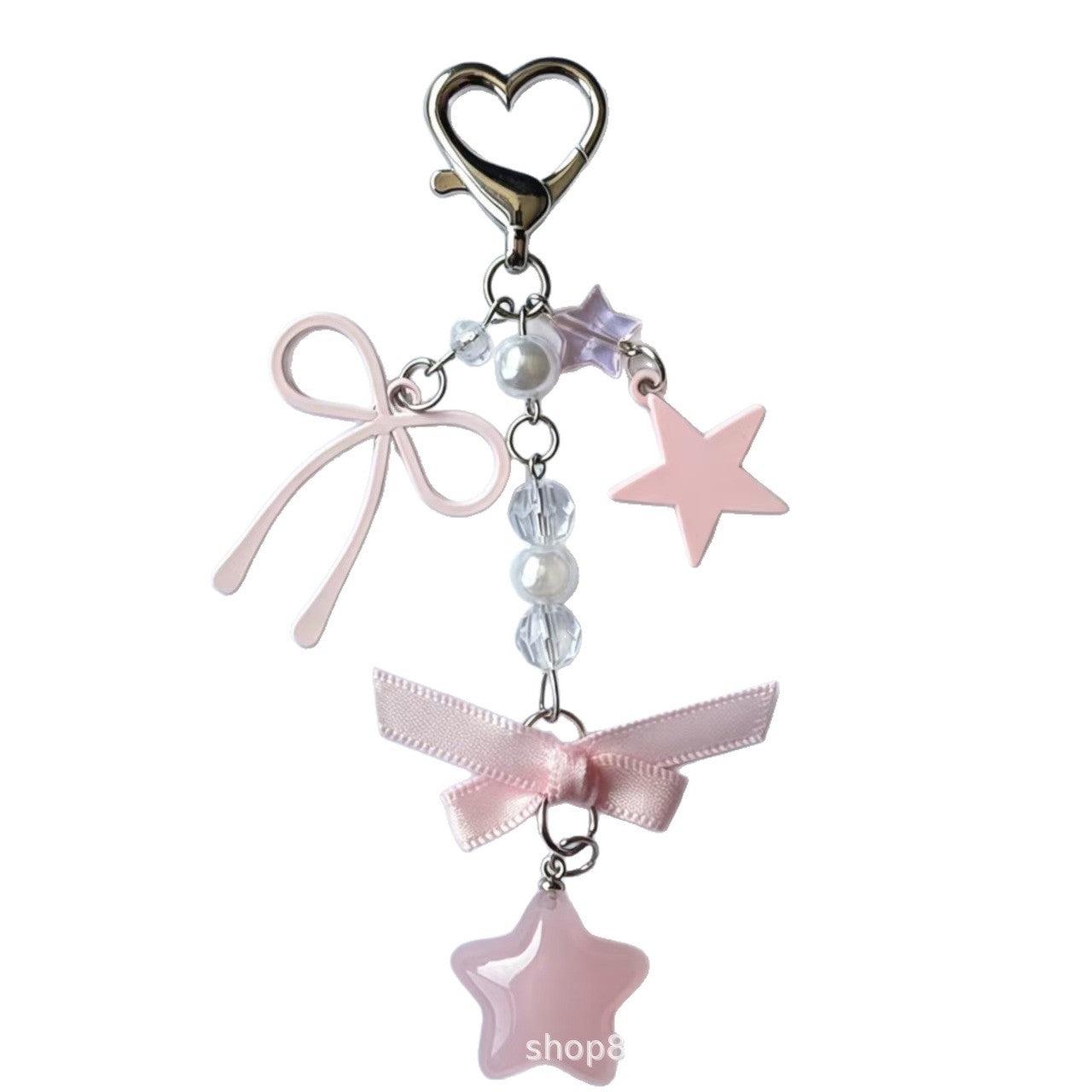 Wholesale Cute Lace Bow Heart Keychain Star Pendant Charm - Zinc Alloy Jewelry Accessory for Resale