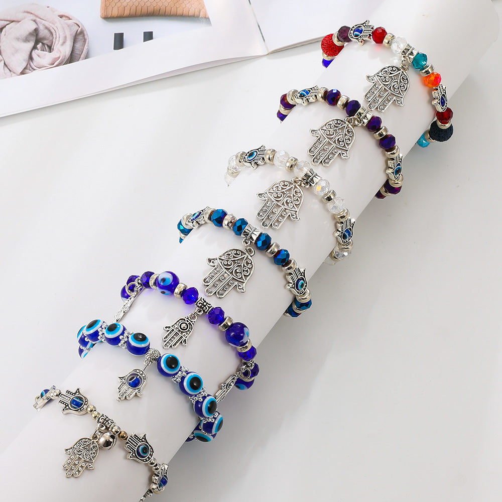 Wholesale Blue Devil Eye Resin Ball Bracelet Miyuki ACC-BT-MY009