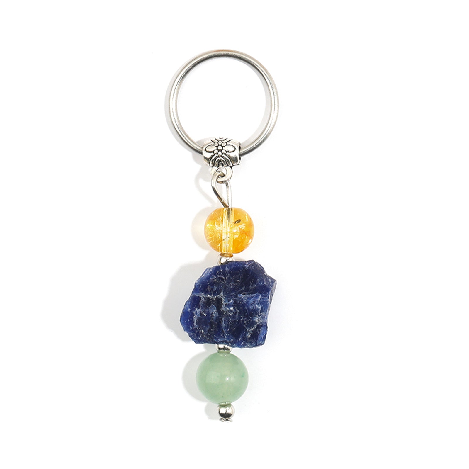 Wholesale Irregular Crystal Alloy Pendant  Hollow Heart Keychain