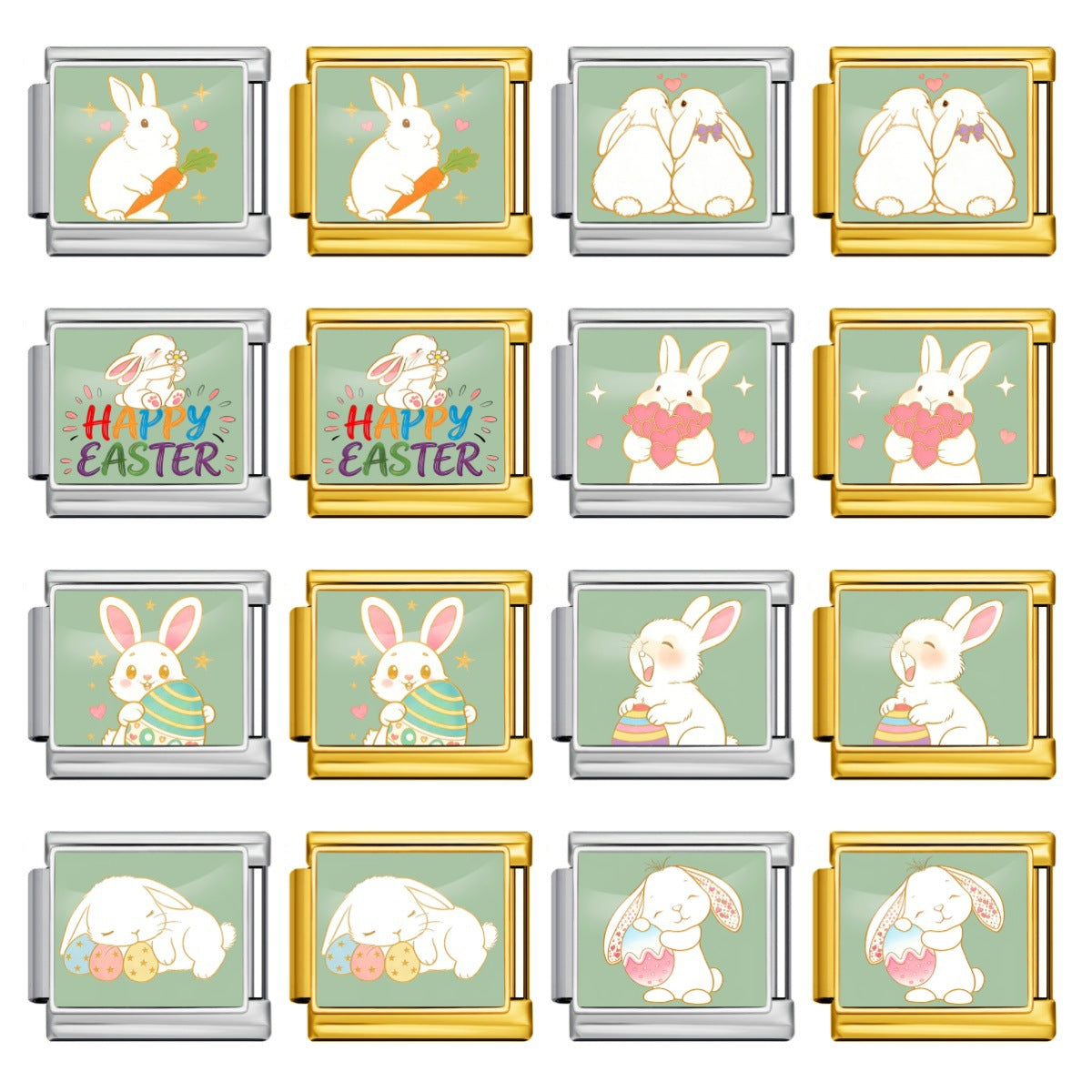 Wholesale Easter Bunny Modular Bracelet Stainless Steel DIY Detachable - Everyday Wear Jewelry Accessory