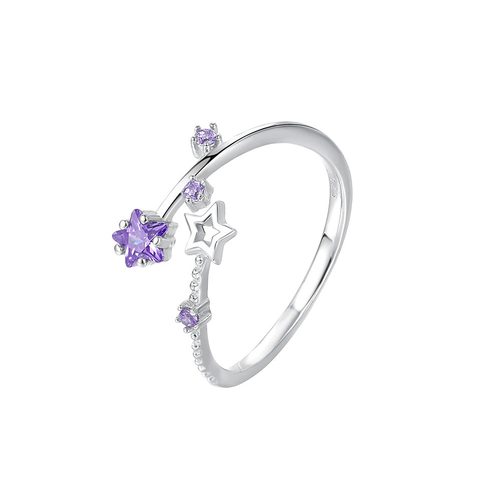 Wholesale 925 Sterling Silver Adjustable Star Zirconia Ring